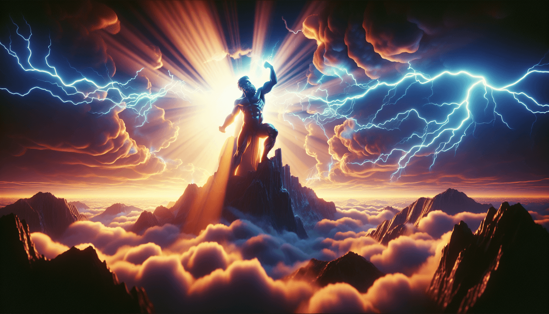 Greek god on Olympus mountain